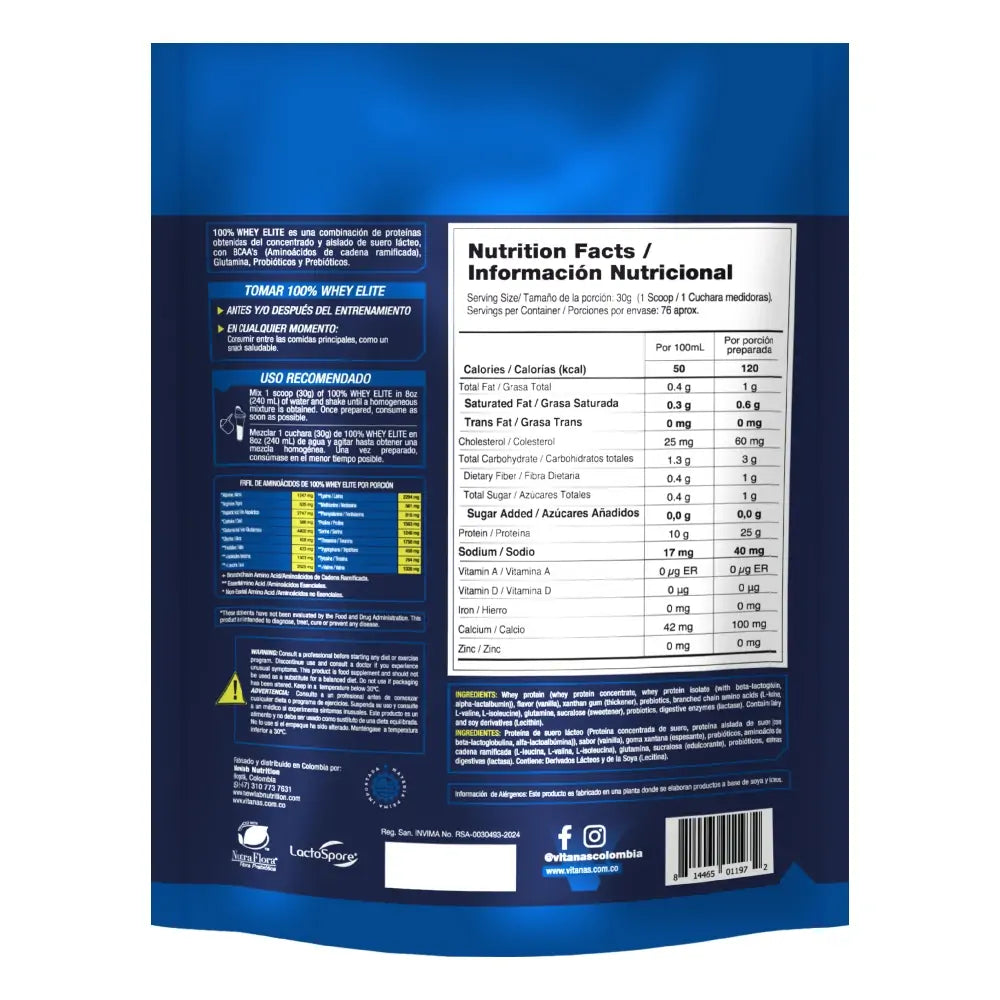 PROTEINA WHEY ELITE (VITANAS)  5 lbs