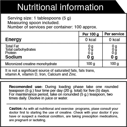 CREATINA MONOHIDRATADA ULTRA PURA (IRON NUTRITION) 500 g