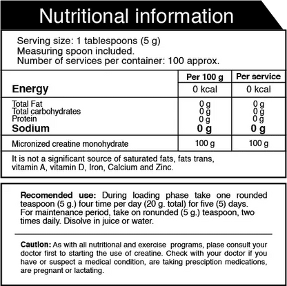 CREATINA MONOHIDRATADA ULTRA PURA (IRON NUTRITION) 500 g
